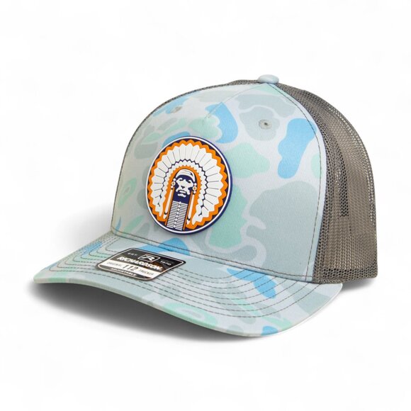 Illinois Fighting Illini Chief Illiniwek 3D Snapback Trucker Hat- Saltwater Duck - Picture 1 of 3